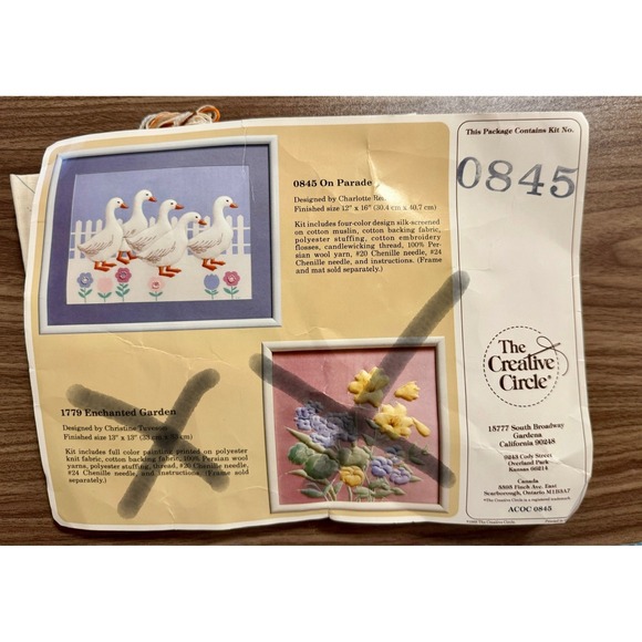 Vintage 1986 The Creative Circle Kit ACOC #0845 Embroidery Kit Ducks "On Parade" - Picture 5 of 5